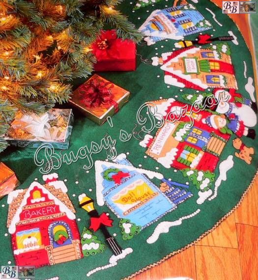 Bucilla CHRISTMAS VILLAGE Felt Tree Skirt Kit  