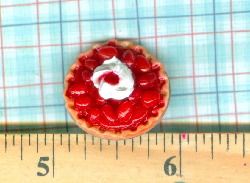 Handmade Dollhouse Miniatures Food A Fresh Strawberry Pie  