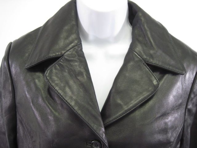 SALLY & JOHN NEW YORK Black Leather Jacket Coat Sz M  
