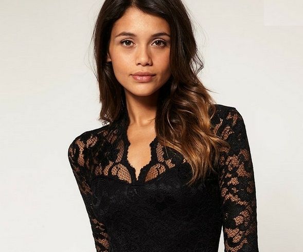   Charming Vintage Crochet Cocktail Clubwear Party Mini Dress M  