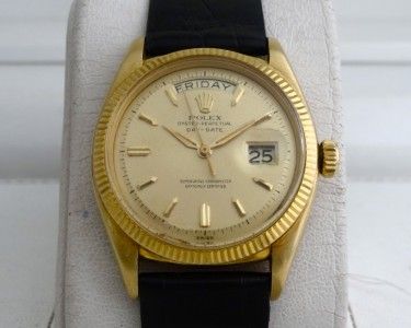 RARE ROLEX OYSTER PERPETUAL DAY DATE PRESIDENT 6611B CIRCA 1958 18KT 