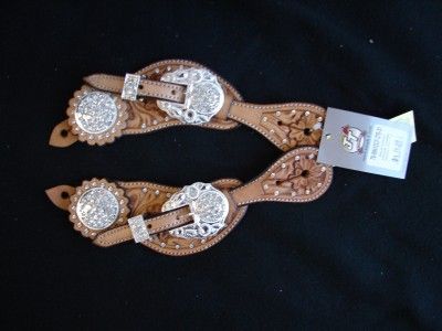 WESTERN CRYSTAL SPUR STRAPS SHOW USA MADE  