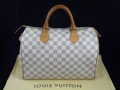   Vuitton Speedy 30 Damier Azur Tote Shoulder Bag Handbag SD2027  