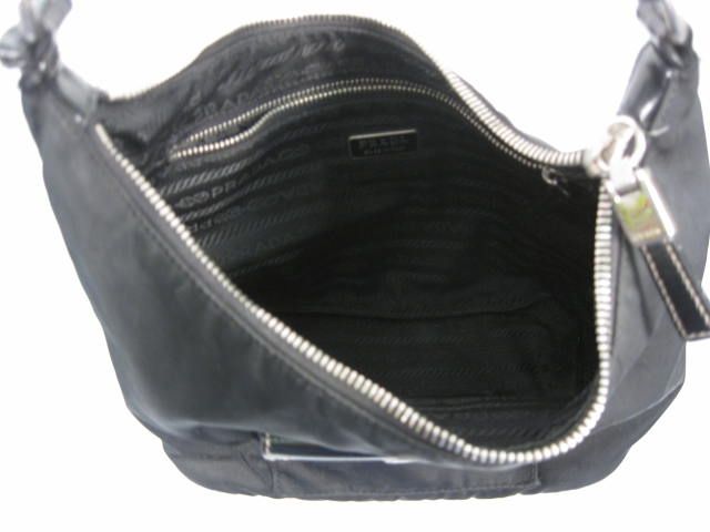 AUTHENTIC PRADA Pochette Black Nylon Bag Handbag  