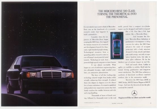 1989 Mercedes Benz 300E 300 E W124 car photo ad  