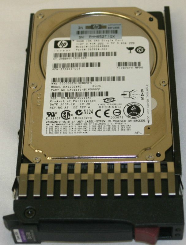 HP 36GB 10K SAS 2.5 HD 376596 001  