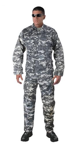 9630 NEW MENS GI STYLE SUBDUED URBAN DIGITAL CAMO BDU SHIRT MEDIUM 