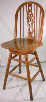 Oak Windsor Slat Swivel Counter Bar Stool  