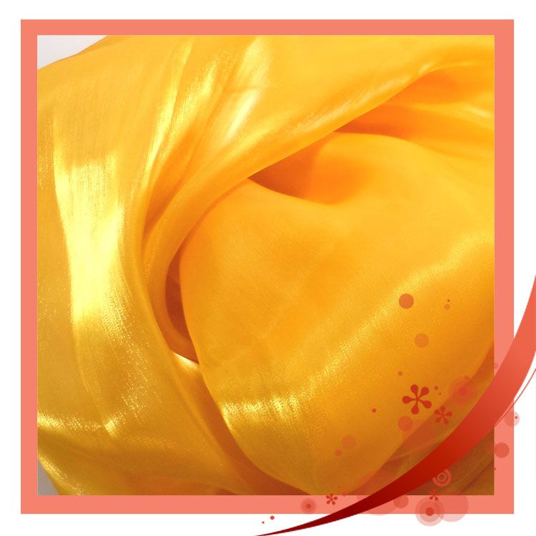 k08 Yellow Orange Mirror Organza Fabric Sheer by Yard  