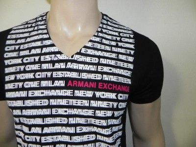 NWT Armani Exchange AX Mens Slim/Muscle Fit Graphic V Neck Shirt 
