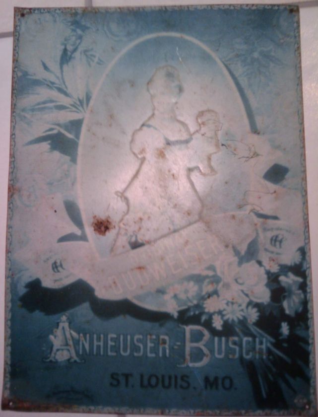 Vintage Anheuser Bush Tin Sign Official Product  