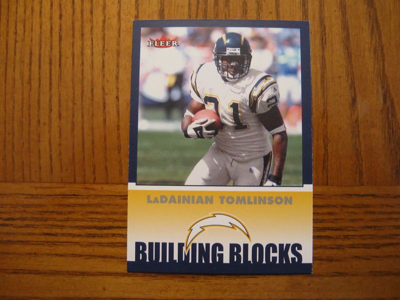 2002 Fleer Tradition LADAINIAN TOMLINSON Chargers Building Blocks Card 