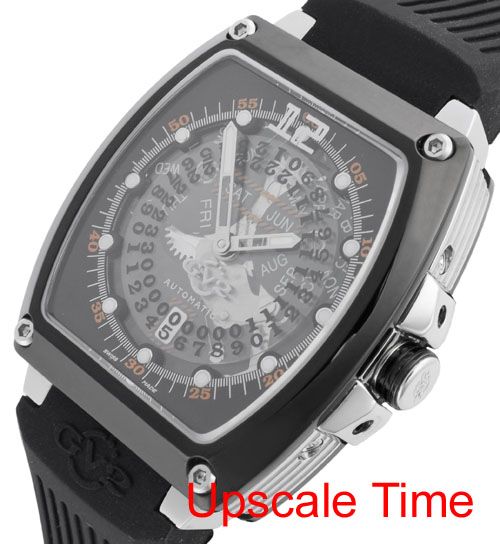 Gevril GV2 X Ray Black Skeleton Calendar Watch 8500  