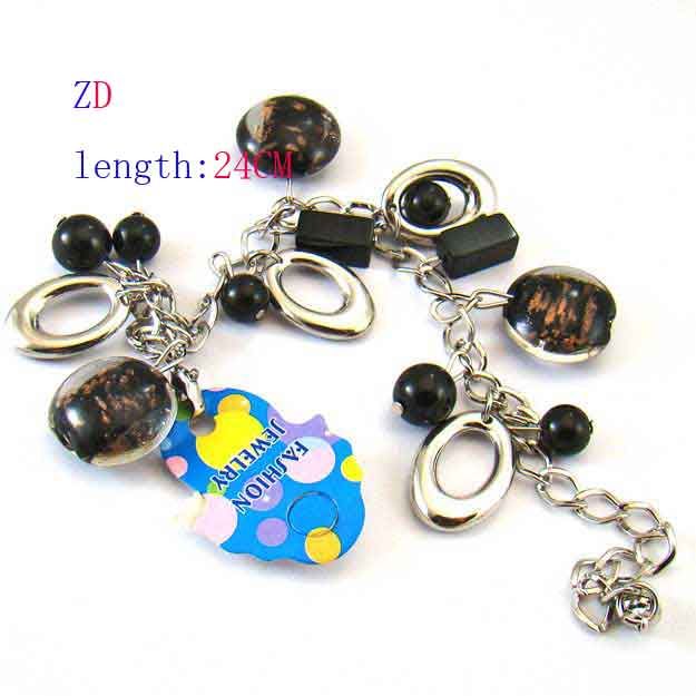 A0304 Fashion Black Murano Glass Crystal Beads Bracelet  