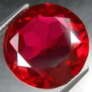   Round Faceted Bright Red Lab Created Ruby (Size 2mm to 16mm)  