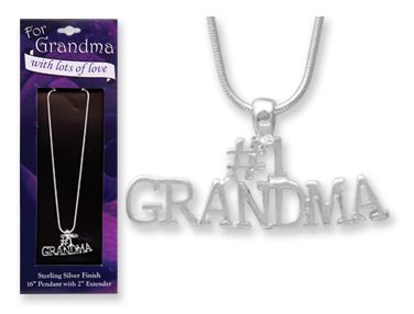   Grandma Pendant Necklace Layered Sterling Silver Name Plate  