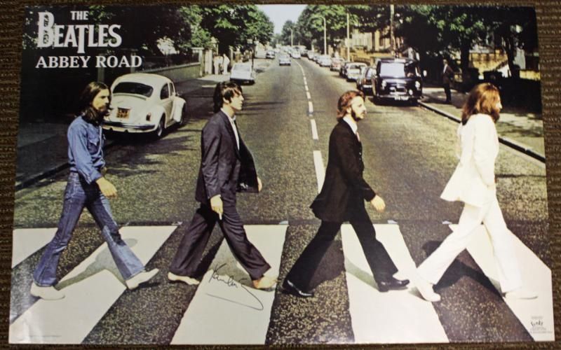 PAUL MCCARTNEY THE BEATLES AUTHENTIC SIGNED 35X22 ABBEY ROAD POSTER 