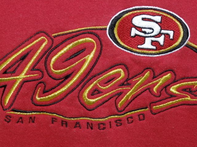 SAN FRANCISCO 49ers SWEATSHIRT vtg PRO PLAYER, STITCHED M  