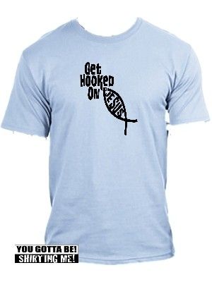 New Hooked On Jesus Christian T Shirt All Sizes Colors  