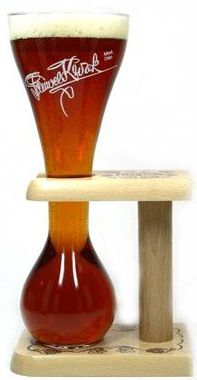 PAUWEL KWAK Belgian COACHMANS BEER GLASS w/Wood Stand  