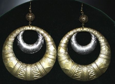 Tribal Gypsy Hoop Hippie Belly Dance Dancing Earrings  