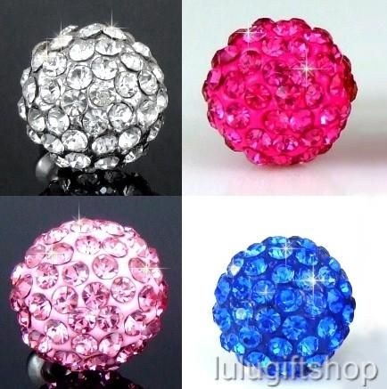 COLORS BALL STUD EARRINGS USE SWAROVSKI CRYSTALS  