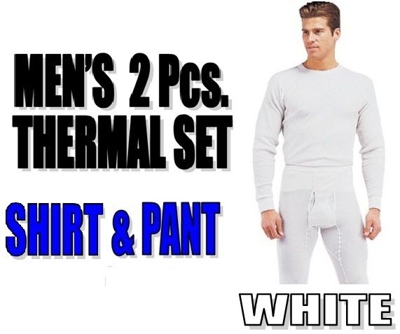 Mens THERMAL 2pc Waffle Knit SET Underwear Long John Top & Bottom 