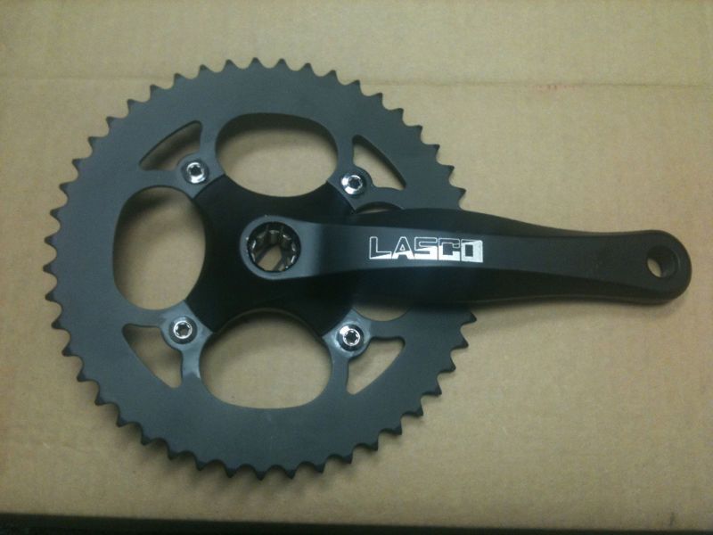 LASCO SINGLE SPD CRANKSET 175MM BLACK 48T WITH GUARD  