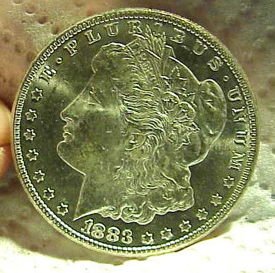 SCARCE 1883 CC MORGAN SILVER DOLLAR BRILLIANT UNCIRCULATED (PL)  