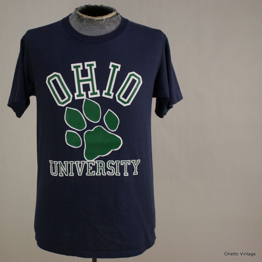 Vtg 80s OHIO UNIVERSITY BOBCATS t shirt LARGE  