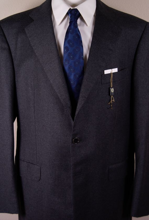   BARBERA SUIT $5,395 GRAY 3 BTN HANDMADE SARTORIALE SUIT 46R 58e NEW