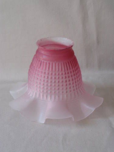 1930s Glass Lamp Shade Art Deco violet Vintage waved  