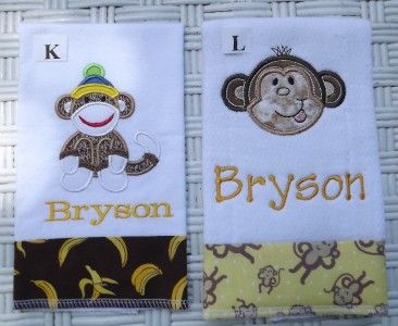 Mix and Match Personalized Burp Cloths and Bibs  