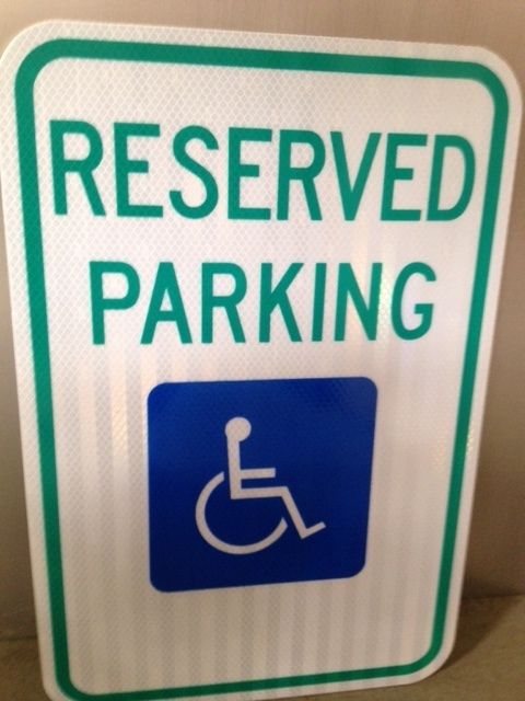 HANDICAP PARKING SIGN, ENGINEER GRADE, 12X18 ALUMINUM  