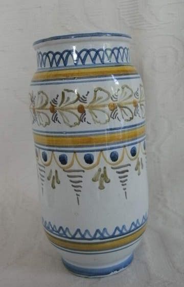 Talavera Spain cylinder vase # 370 6 1/2H MINT  