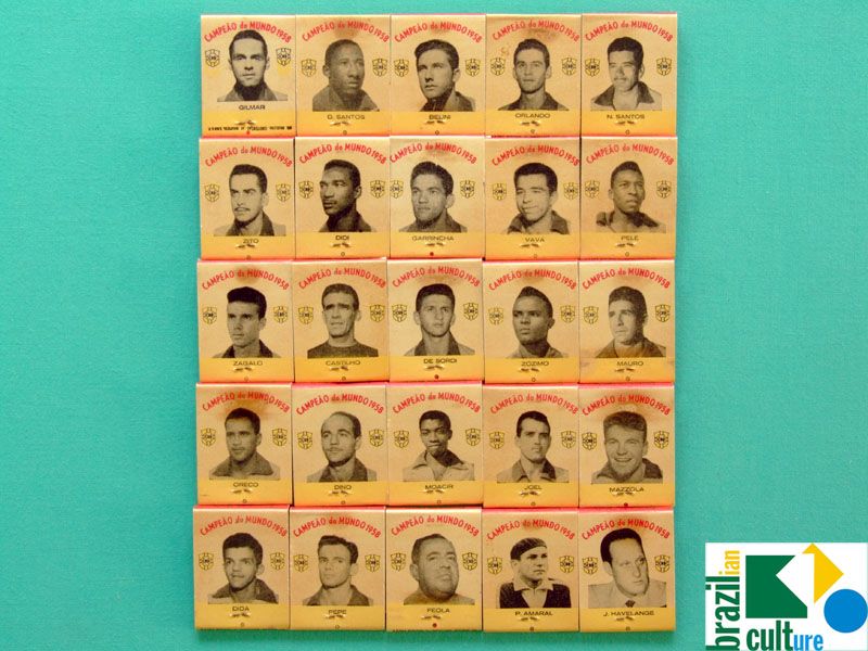 MATCHES BOX BRAZILIAN SOCCER TEAM WORLD CUP 1958 BRAZIL  