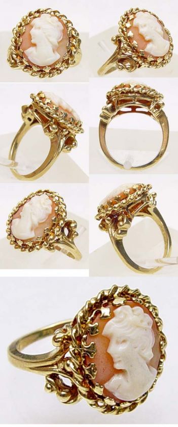   gold crosby cameo handmade ring weight 5 8 gr cameo size 18x14 mm ring