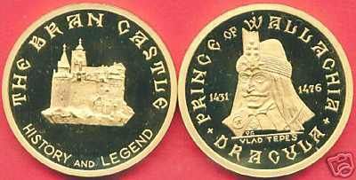 Romania Dracula Vlad Tepes Anniv., Bran Castle medal  