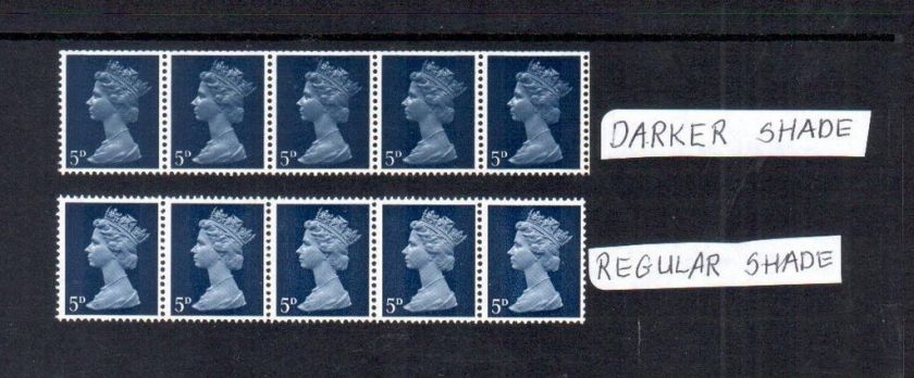 MACHIN DEFIN ERROR MISTAKE 1967 5d STRIP 5 MNH STAMPS  