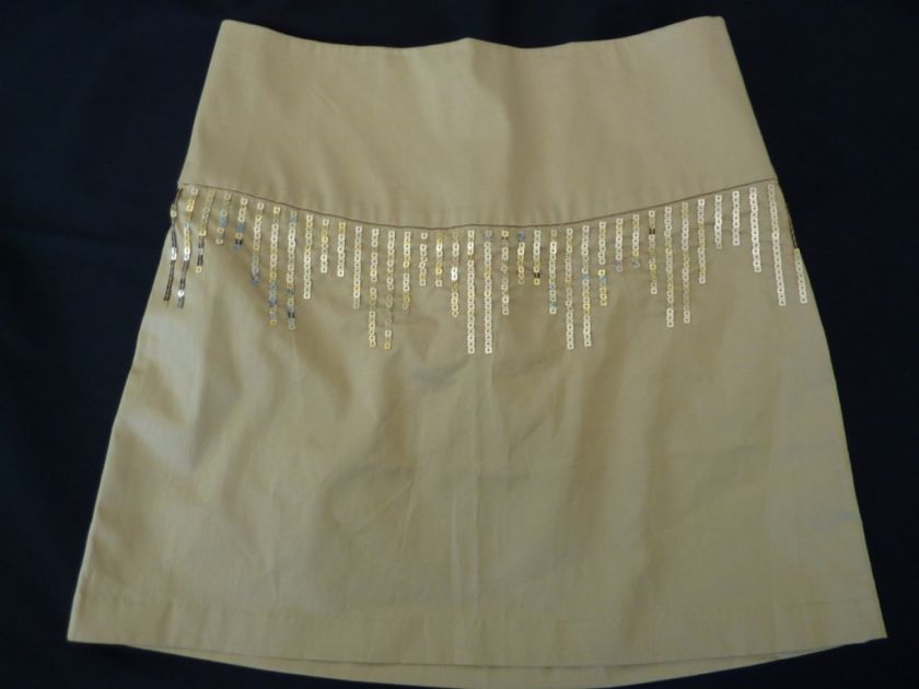 NWT Free People Champagne Sequined Skirt Gold 10 $88  