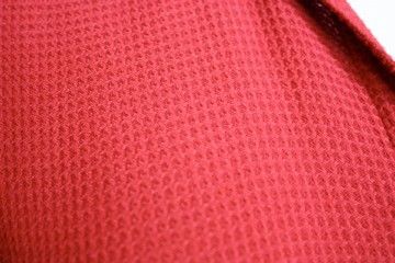 Eileen Fisher Red Waffle Knit Viscose Button Front Blouse Top Small 