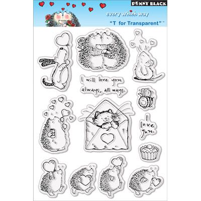 PENNY BLACK VALENTINE EVERY WHICH WAY CLEAR STAMP SET  