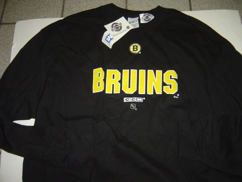 NEW MENS CCM BOSTON BRUINS L/S TSHIRT SIZE XL  