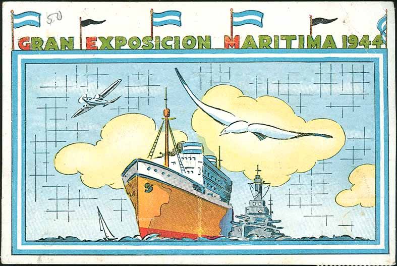 ARGENTINA RARE MARITIME NAVY EXPO 1944 OFFICIAL PC  