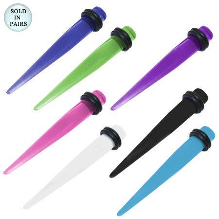 UV Acrylic Ear Plug Spike Design   00 Gauge  