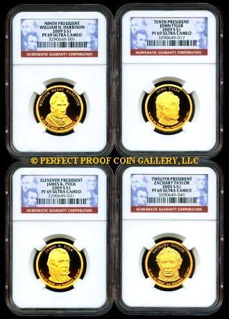 NGC PF69 UC 2009 S PRESIDENTIAL DOLLAR 4 COIN SET PF 69  