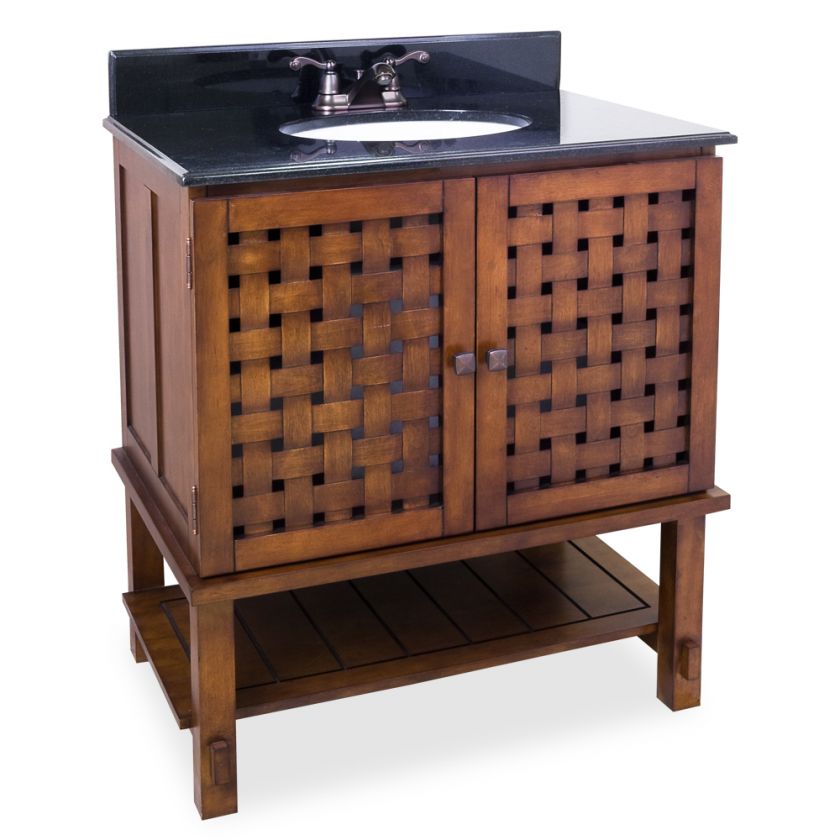 32 Lyn Nutmeg Bathroom Vanity w/ Granite Top and Bowl  