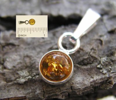 BALTIC AMBER PENDANT STERLING SILVER HONEY v1  