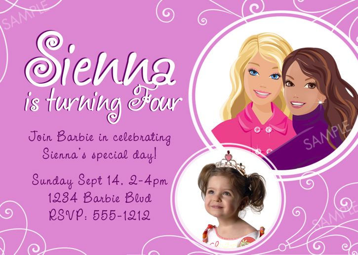 Barbie Birthday Invitation All Dolled Up  