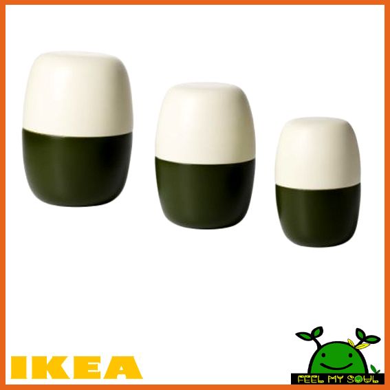 Ikea Bamboo Jar Storage Container W Lid Set of 3 Bathroom Storage Box 